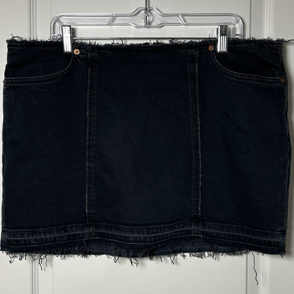 RE/DONE‎ Blacken Blue Raw Hem Tube Mini Skirt Y2K Indie Sleaze Cool Girl Style